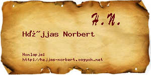 Héjjas Norbert névjegykártya