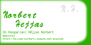 norbert hejjas business card