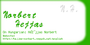 norbert hejjas business card